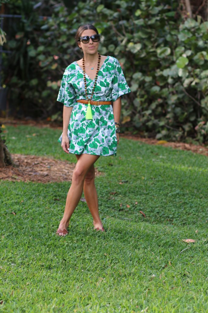 Green Florals & a Cute Mini Trench