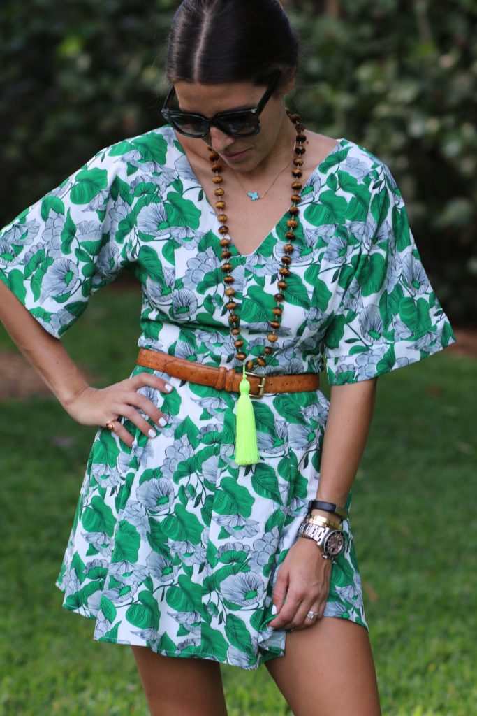 Green Florals & a Cute Mini Trench