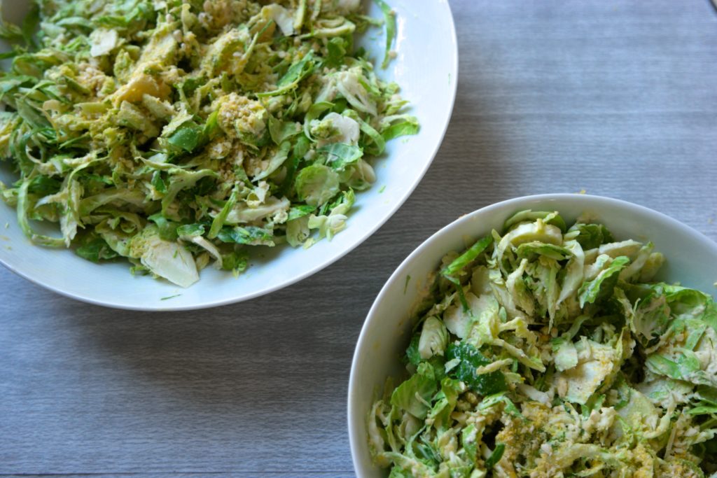 Vegan Caesar Salad with Shaved Brussel Sprouts & Vegan Parmesan 5