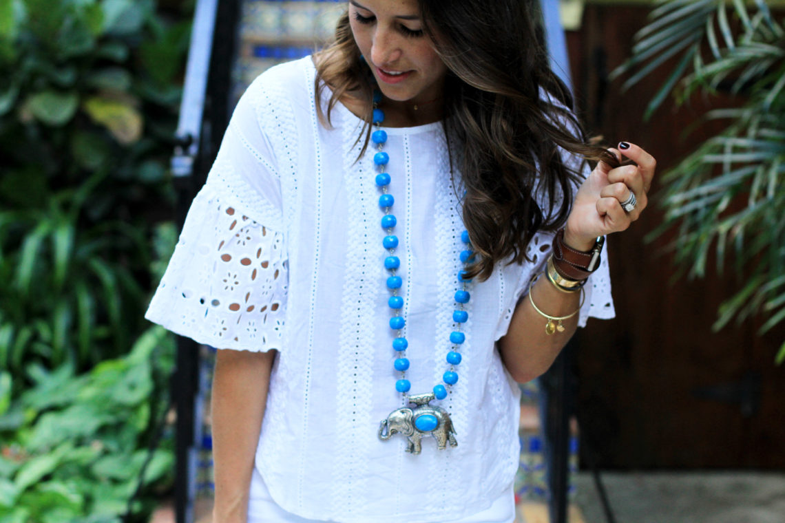 All White With Pops of Turquoise necklace