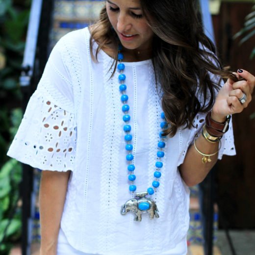 All White With Pops of Turquoise necklace