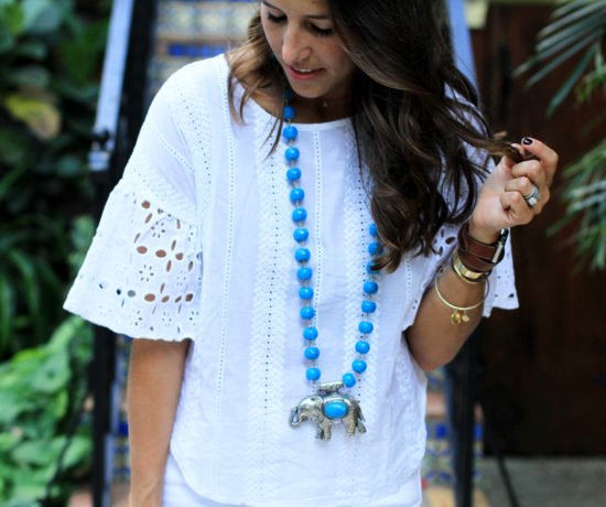 All White With Pops of Turquoise necklace