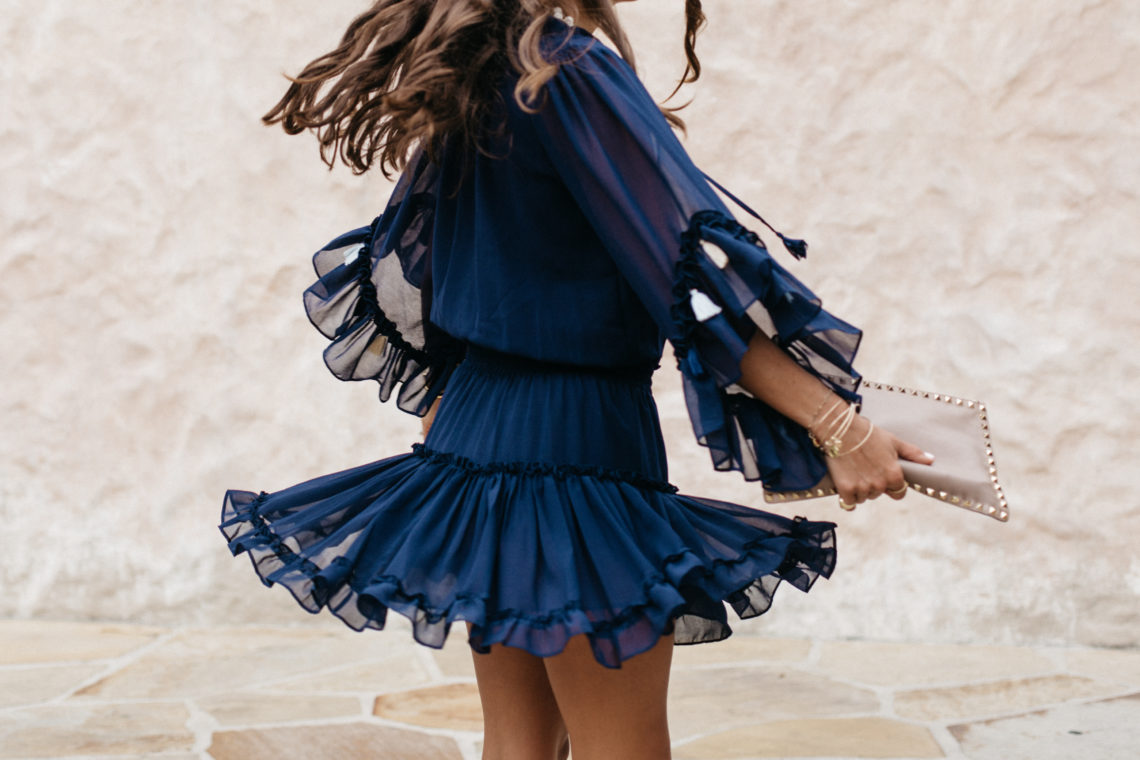 Navy Dress with Tassels 1