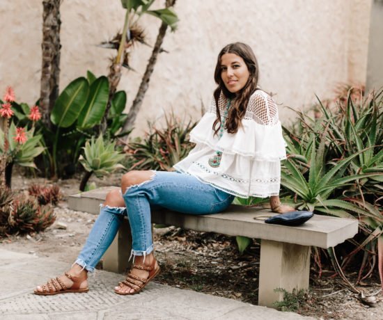 White Eyelet Ruffle Top