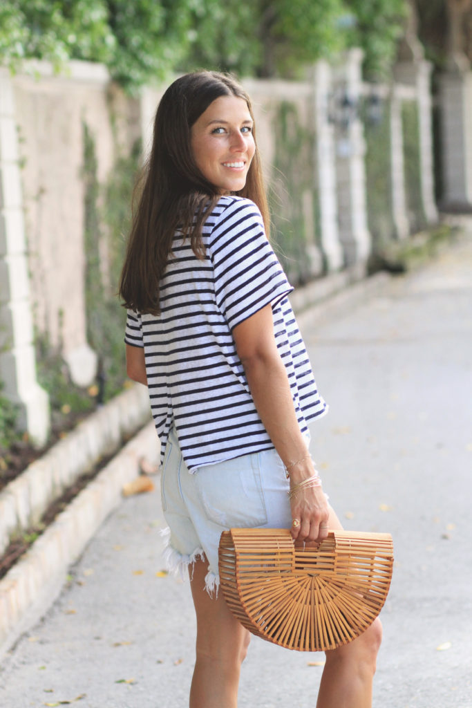 Casual Striped Tee & Sandals