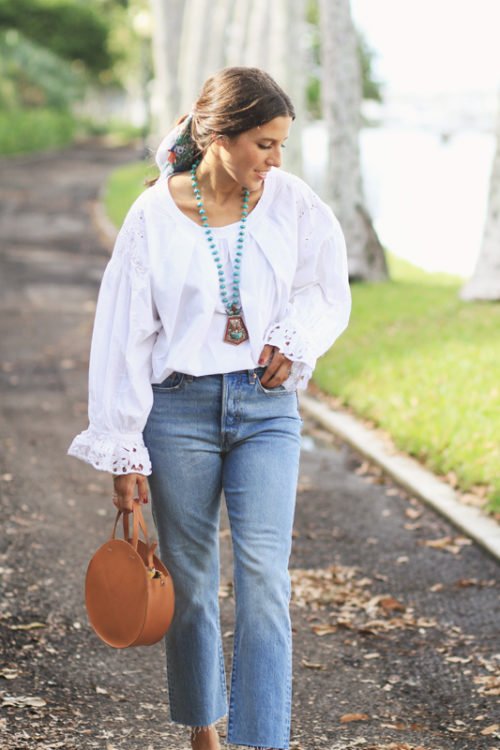 Scarf Hairstyle & a Simple Denim Look - VeryAllegra