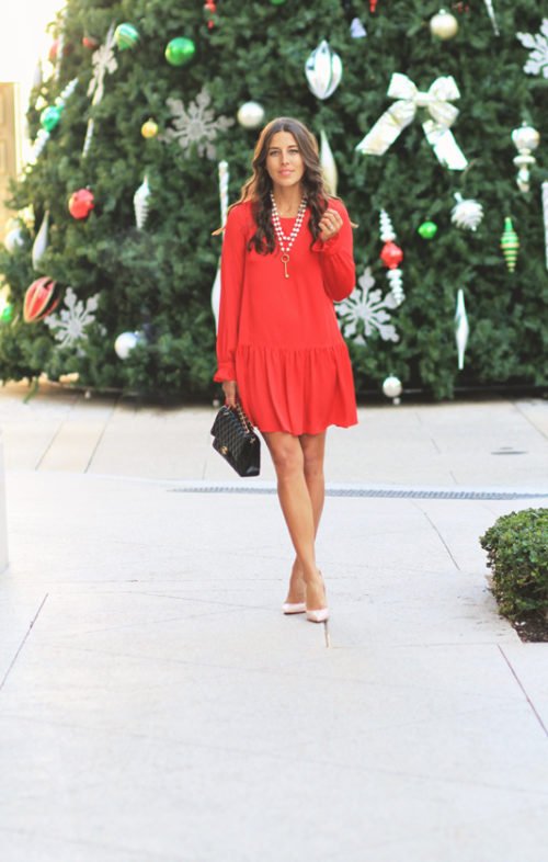 Red Silk Dress For Christmas - Veryallegra