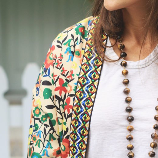 Colorful Kimono with Embroidery