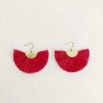 Red Half Moon Earrings