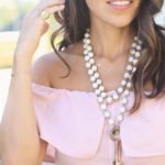 Pink Linen Mini Dress & Key Necklace