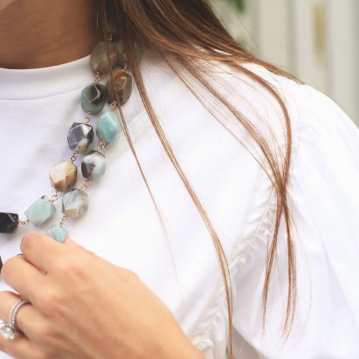 White Ruffle Tee & Denim Shorts