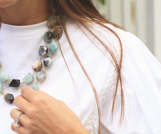 White Ruffle Tee & Denim Shorts