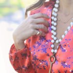 Red Midi Dress and Key Necklace