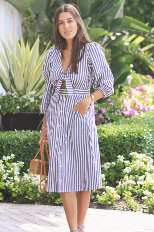 Striped, Tied, & Buttoned - My Current Fave Dress - VeryAllegra