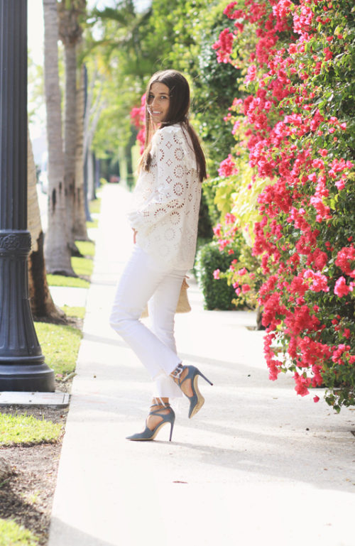 Spring Whisper Eyelet Top - White
