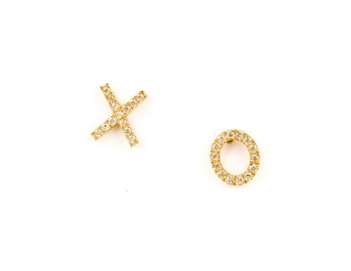 XO Diamond Stud Earrings