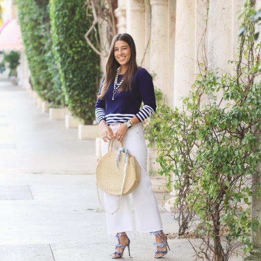 Striped Navy & White Sweater