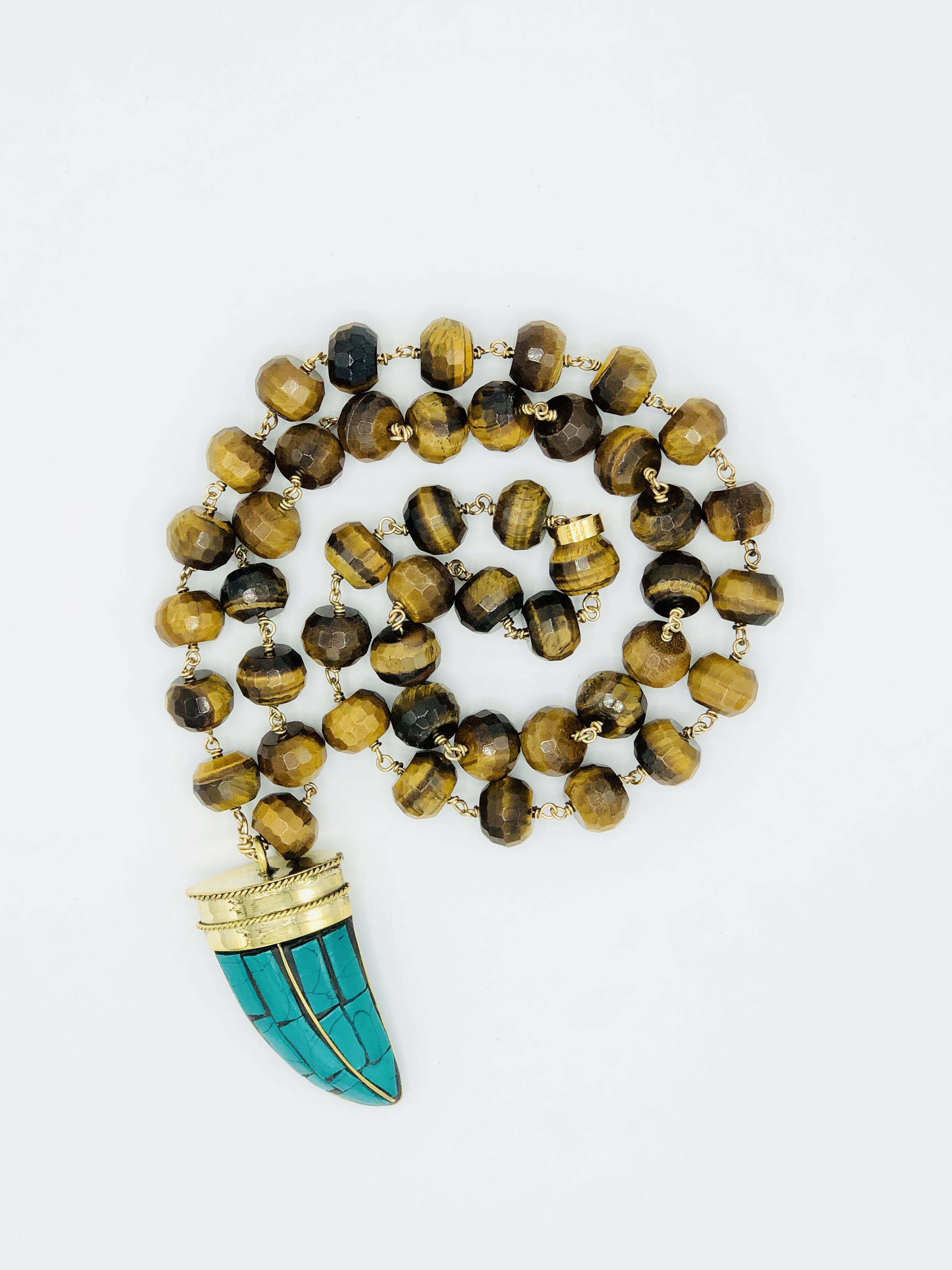 turquoise and tiger eye necklace