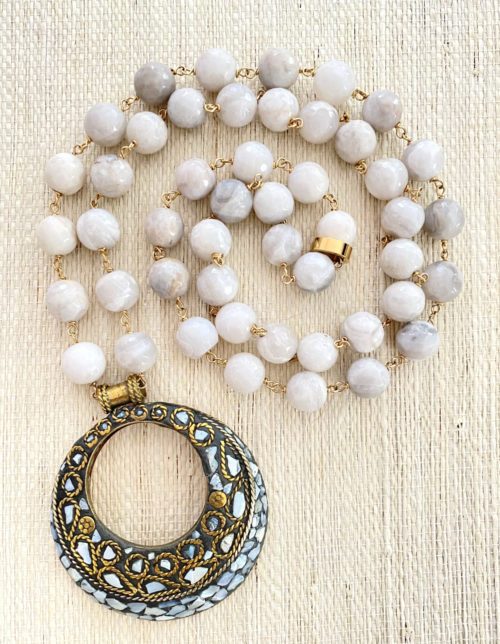 Vintage Long Mother of Pearl Disc Beads Necklace – Pahina's Aloha