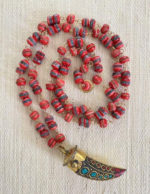 Rebecca Red Horn Necklace