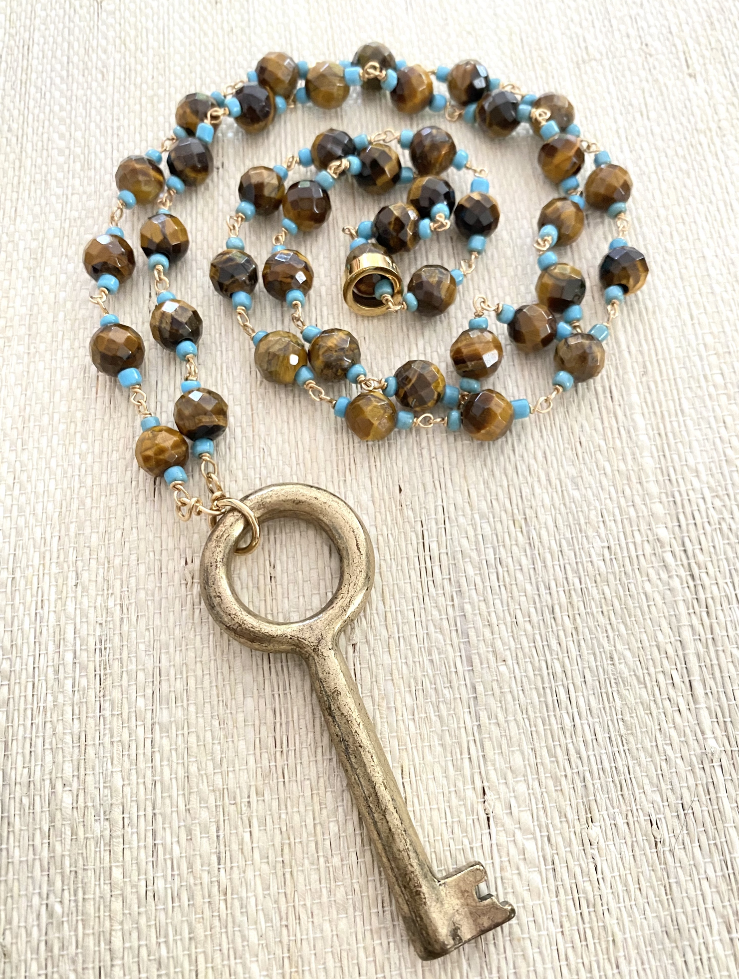 Antique Cross Key with Jasper