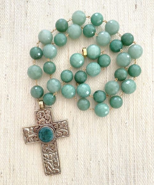 Green Love Cross Necklace