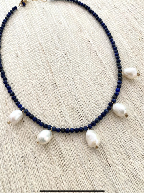 Lapis and pearls necklace