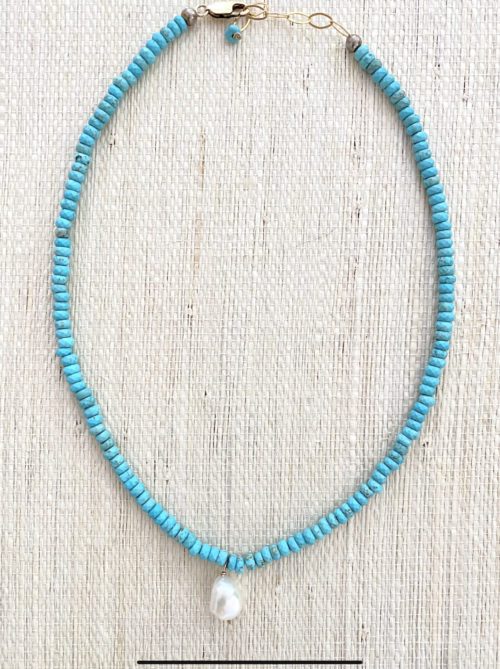 Turquoise Pearl Necklace - VeryAllegra